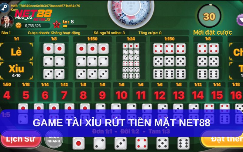 Game tài xỉu hấp dẫn tại Net88